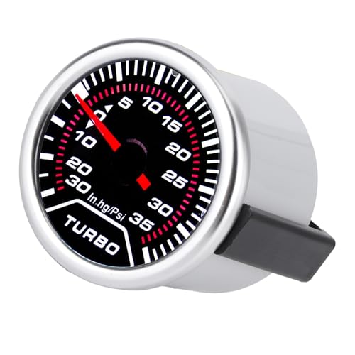 Turbo -Boost -Druckmesser Rennstil Vakuumdruckmesser 35psi Rauch Tint Objektiv LED für die Fahrzeugmodifikation von CHICIRIS