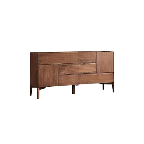 CHICKEN Sideboardschrank 160x40x80cm Nussbaum Massivholz Hauseingangstisch, einfache Aufbewahrungsmöbel, Küchengeschirr-Aufbewahrungsschrank Buffetschrank Mit Stauraum von CHICKEN