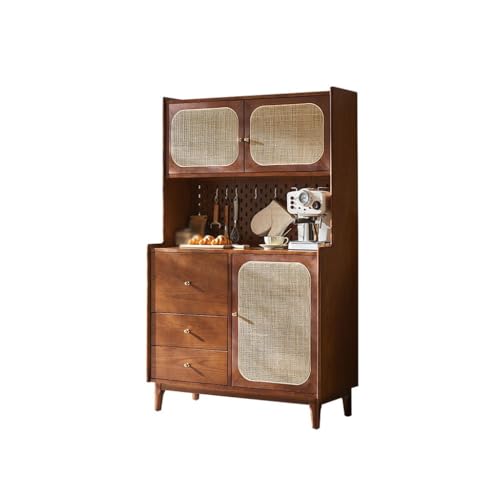 CHICKEN Sideboardschrank Doppelschichtiger Anrichte im japanischen Stil mit Schublade, for Restaurants, Küche, Geschirr, Aufbewahrungsschrank, Weinschrank Buffetschrank Mit Stauraum von CHICKEN