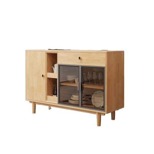CHICKEN Sideboardschrank Einfache Moderne Massivholz-Sideboard-Küchenschrank-Nordic-Wohnzimmer-Teeschrank-Lagerschrank Buffetschrank Mit Stauraum(B) von CHICKEN