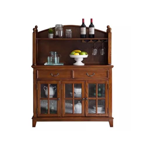 CHICKEN Sideboardschrank Einfaches Sideboard Aus Massivem Holz for Zuhause, Wandschrank, Restaurant, Geschirrschrank, Essenszubereitungsschrank Buffetschrank Mit Stauraum von CHICKEN