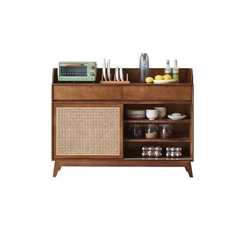 CHICKEN Sideboardschrank Holz Sideboard Haushalt Retro Rattan Lagerschrank Küchenschrank Teeschrank Buffetschrank Mit Stauraum CHICKEN Sideboardschrank Holz Sideboard Haushalt Retro Rattan Lagerschrank Küchenschrank Teeschrank Buffetschrank Mit Stauraum von CHICKEN
