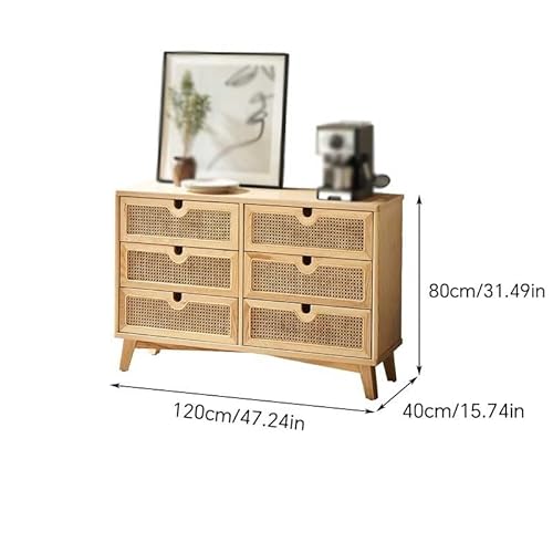 CHICKEN Sideboardschrank Holz Sideboard Rattan Kommode Wohnzimmer Lagerschrank Homestay Schlafzimmer Lagerschrank Buffetschrank Mit Stauraum von CHICKEN