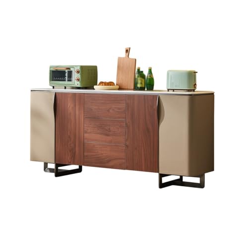 CHICKEN Sideboardschrank Home Dining Sideboard Veranda Schrank Rock Board Wabi-Sabi Stil Sattelleder Wohnzimmer Wand Aufbewahrungsschrank Buffetschrank Mit Stauraum von CHICKEN