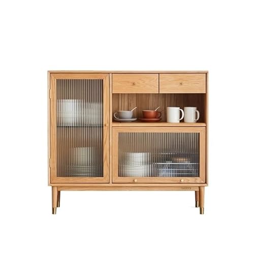 CHICKEN Sideboardschrank Komplettes Massivholz-Sideboard for Wohnzimmer, Eiche, Wandschrank, kleine Wohnung, Zuhause, Restaurant, Küche, Teeschrank Buffetschrank Mit Stauraum CHICKEN Sideboardschrank Komplettes Massivholz-Sideboard for Wohnzimmer, Eiche, Wandschrank, kleine Wohnung, Zuhause, Restaurant, Küche, Teeschrank Buffetschrank Mit Stauraum von CHICKEN