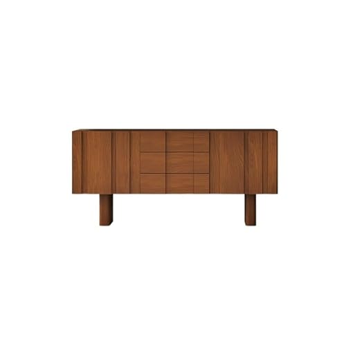 CHICKEN Sideboardschrank Massivholzfurnier Sideboard Retro Teakholz Einfaches Restaurant Lagerschrank Buffetschrank Mit Stauraum von CHICKEN