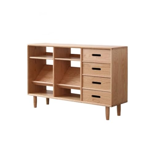 CHICKEN Sideboardschrank Nordisches Bücherregal im japanischen Stil, Esszimmer-Seitenschrank, Regal, Zeitschriftenschrank, Seitenschrank, Wohnzimmer-Aufbewahrungsschrank Buffetschrank Mit Stauraum von CHICKEN