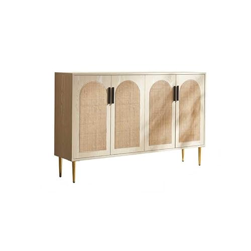 CHICKEN Sideboardschrank Rattan Holz Esszimmer Sideboard Lagerschrank Einfache Lagerschrank Wohnzimmer Wand Lagerschrank Buffetschrank Mit Stauraum von CHICKEN