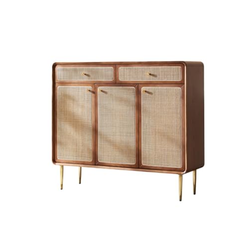 CHICKEN Sideboardschrank Retro-Sideboard aus massivem Holz, for den Hauseingang, Schuhschrank, Buffetschrank mit Metallfüßen, geeignet for Cafés und Restaurants Buffetschrank Mit Stauraum(A) von CHICKEN