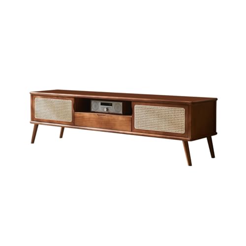 CHICKEN TV-Konsole Holz Rattan TV Schrank Hause Wohnzimmer Retro Boden Schrank Gegen Die Wand Lagerung Schrank Wohnzimmer-TV-Ständer von CHICKEN