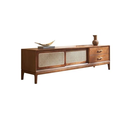 CHICKEN TV-Konsole Holz Rattan TV Schrank Wohnzimmer Boden Schrank Einfache Homestay Rattan Lagerung Schrank Wohnzimmer-TV-Ständer von CHICKEN
