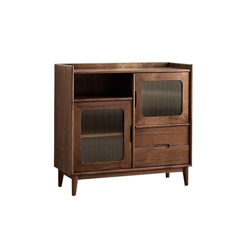 Sideboardschrank 100x40x95cm Küchenbesteckschrank aus Walnussholz, einfacher versetzter Wandaufbewahrungstisch for den Haushalt, geeignet for Wohnzimmer und Eingangsbereich Buffetschrank Mit Stauraum von CHICKEN