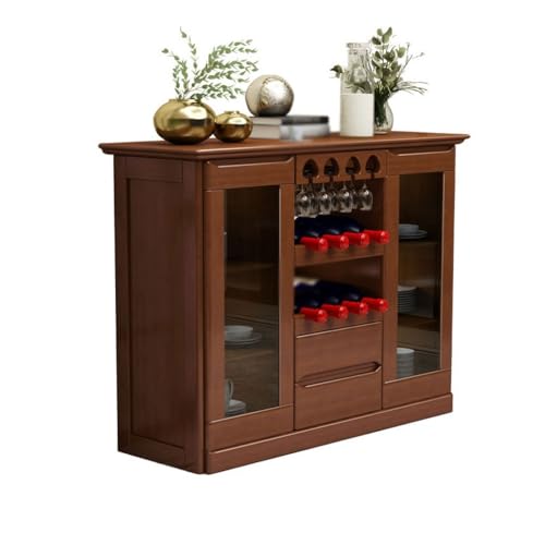 Sideboardschrank Chinesischer Stil, Kreativer Massivholz-Weinschrank, Restaurant, Multifunktionales Sideboard, Heimküche, Aufbewahrungsschrank Buffetschrank Mit Stauraum von CHICKEN