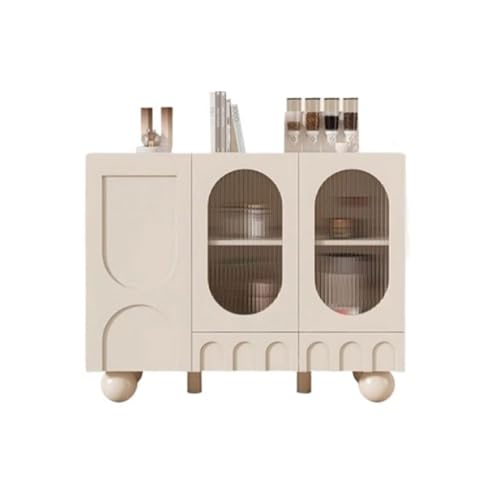 Sideboardschrank Modernes, Schlichtes Sideboard Im Cremefarbenen Stil, Wandschrank, Wohnzimmer, Teeschrank, Heimschrank Buffetschrank Mit Stauraum(M:120CMX40CMX86CM) von CHICKEN