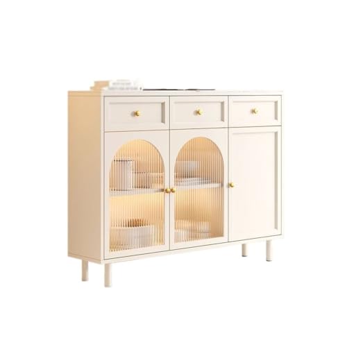 Sideboardschrank Modisches Und Schlichtes Sideboard Im Cremefarbenen Stil for Wohnzimmer, Teeschrank, Aufbewahrungsschrank, Küchenschrank Buffetschrank Mit Stauraum(A) von CHICKEN