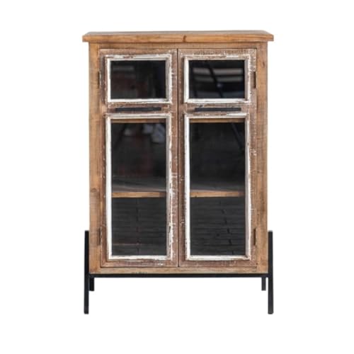 Sideboardschrank Retro-Sideboard aus Massivholz mit Tür, Buffet, Küchen-Sideboard, Bücherregal, Lagerschrank, geeignet for Esszimmer und Wohnzimmer Buffetschrank Mit Stauraum(A:69*41.5*103cm) von CHICKEN