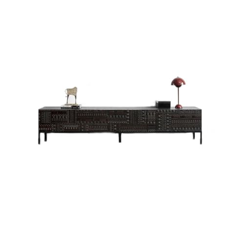 TV-Konsole Nordic Retro Industriellen Stil Teak TV Schrank Kunst Einfache Massivholz Fliesen Geschnitzt TV Cabinett Wohnzimmer-TV-Ständer von CHICKEN