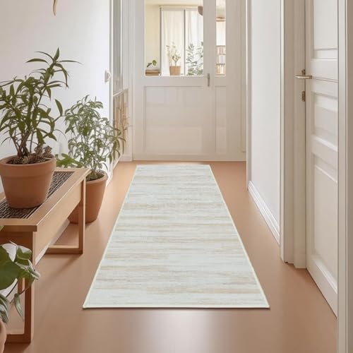 Waschbarer Küchenläufer für Flure – 5,2 x 15,2 cm, abstrakt, weich, Badezimmer-Wäscheläufer mit rutschfester Gummi-Rückseite, niedriger Flor, schmutzabweisender Teppich für Familien- und von CHICNOOK