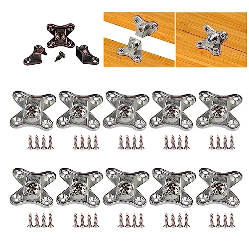 10pcs Removable Combination Butterfly Corner Code,Zinc Alloy L Shape Support Connector Bracket with 40 Stainless Steel Screws,Corner Brace for Wooden Furniture,Chairs,Table Leg. (Silver) von CHICNOVA