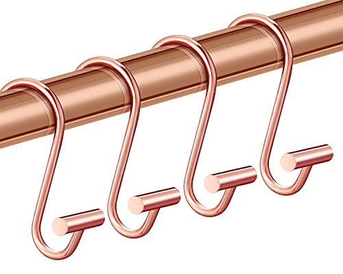 Rose Gold Duschvorhanghaken Ringe, CHICTIE Dekorative Duschvorhangringe für Badezimmer Duschstange, Set mit 12 Premium rostbeständigen Metall-Duschhaken Aufhänger T-förmiges Design von CHICTIE