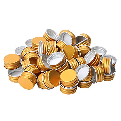 CHICTRY 50 X Schraubverschluss Flaschen 24mm 28mm Gläser Deckel Klein Aluminium/Kunststoff Drehverschluss Ersatzdeckel Trinkflasche Gold 24mm von CHICTRY