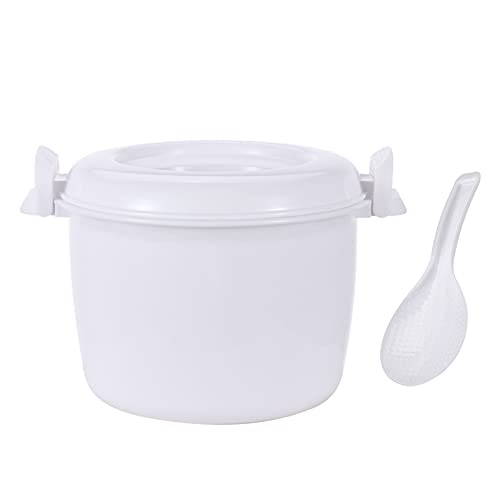 CHICTRY Kunststoff Mikrowelle Reiskocher BPA-freier Dampfer Topf für Küche 1.8L/2.6L Weiß Weiß A S von CHICTRY