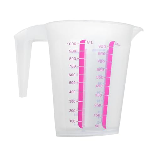 CHICTRY Plastik Klarer Messbecher 250ml 500ml 1000ml 1500ml Messkanne mit Griff Skala Kunststoff Mischbecher Küchenhelfer Messbehälter Klar Rosa C 1000ML CHICTRY Plastik Klarer Messbecher 250ml 500ml 1000ml 1500ml Messkanne mit Griff Skala Kunststoff Mischbecher Küchenhelfer Messbehälter Klar Rosa C 1000ML von CHICTRY