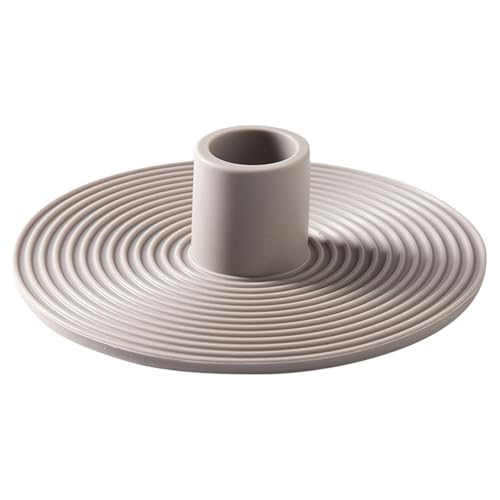 CHICTRY Silikon Ribbed Kerzenhalter Taper Kerzenhalter Kerzenlicht Ständer für Esszimmer Heimdekoration Grau Einheitsgröße von CHICTRY