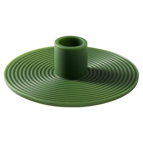CHICTRY Silikon Ribbed Kerzenhalter Taper Kerzenhalter Kerzenlicht Ständer für Esszimmer Heimdekoration Grün Einheitsgröße von CHICTRY