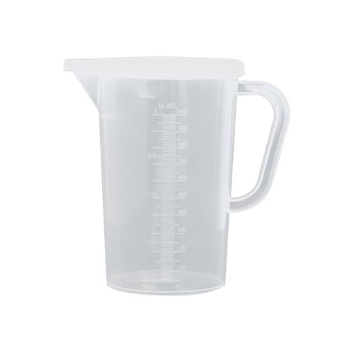 CHICTRY Wasserkrug aus Kunststoff Wasserkaraffe mit Skala Saftkrug 450ML / 700ML / 1L / 2L / 3L / 5L Kühlschrankkrug für kaltes Wasser Milch Tee Transparent E 1L von CHICTRY