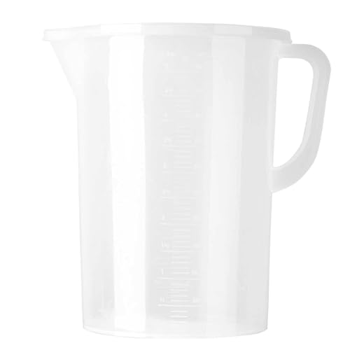 CHICTRY Wasserkrug aus Kunststoff Wasserkaraffe mit Skala Saftkrug 450ML / 700ML / 1L / 2L / 3L / 5L Kühlschrankkrug für kaltes Wasser Milch Tee Transparent I 5L von CHICTRY