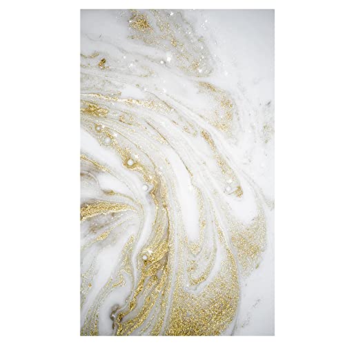 Sichtschutzfolie 3D Fensterfolie Anti UV Sichtschutzfolie Fenster Bunt ohne Klebstoff Fensterfolie für Büro und Küche44.5cmx150cmWeißgold-Stein-Muster von CHIDOZ
