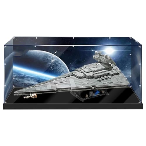 Transparente Acrylvitrine für Lego 75252 Imperial Star Destroyer Display Box, Baustein Sammlerstücke Transparent Staubdicht Vitrine Aufbewahrungsbox Ständer für (nur Hülle) (Hintergrund) von CHIFENMS