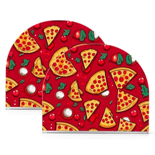 Serviettenhalter mit Cartoon-Pizza-Motiv, Acryl, Cocktail-Serviettenhalter, Esstisch, Serviettenspender für Badezimmer, Küche, Restaurant, Café, Bar, 2 Stück von CHIFIGNO