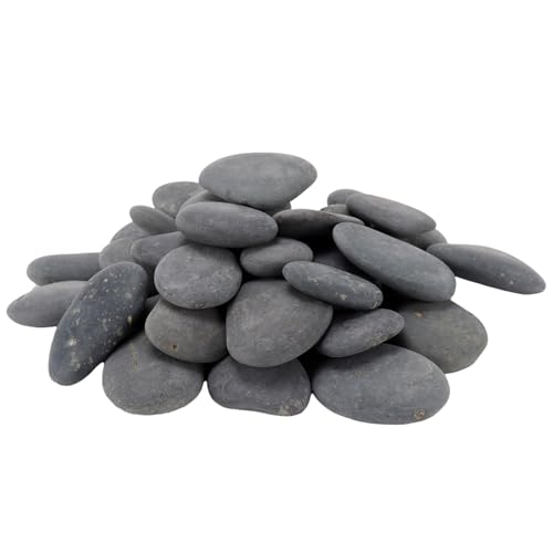 CHIHEUNG 40 Stück 5–8 cm flache große Kieselsteine zum Bemalen, glatte handbemalte Steine, natürliche Flussmalsteine für Kunst, Handwerk, Gartendekoration von CHIHEUNG