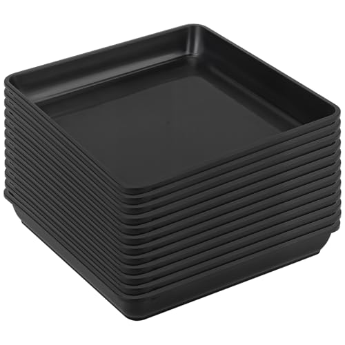 CHIHEUNG Quadratische Blumentopf-Untersetzer, 29 x 4,1 cm, schwarze Kunststoff-Blumentopfschalen, Pflanzentropfschalen für Innen- und Außenbereich, 12 Stück CHIHEUNG Quadratische Blumentopf-Untersetzer, 29 x 4,1 cm, schwarze Kunststoff-Blumentopfschalen, Pflanzentropfschalen für Innen- und Außenbereich, 12 Stück von CHIHEUNG