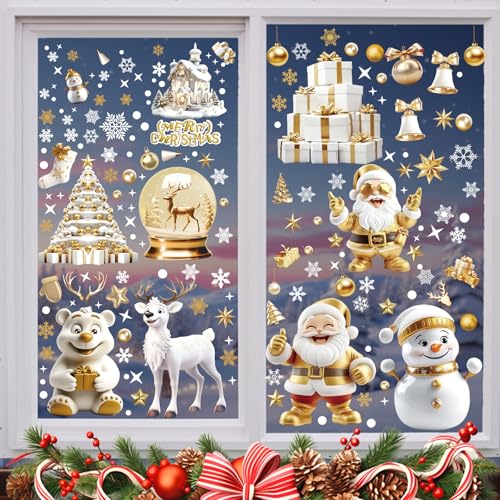 CHIHOLEN 198 Stück Fensterbilder Weihnachten, Fensterdeko Weihnachten Wiederverwendbar,Weihnachtsdeko Fenster Selbstklebend, PVC Doppelseitig Fensterbild für Winter Fenster Xmas deko CHIHOLEN 198 Stück Fensterbilder Weihnachten, Fensterdeko Weihnachten Wiederverwendbar,Weihnachtsdeko Fenster Selbstklebend, PVC Doppelseitig Fensterbild für Winter Fenster Xmas deko von CHIHOLEN