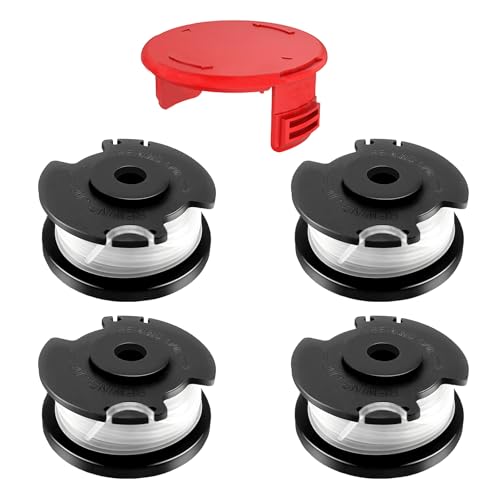 CHIHOLEN 4 Stück Rasentrimmer Fadenspule Kompatibel Mit Einhell TLE-03,Ersatzfadenspule für Einhell GE-CT 18/28 Li, GE-CT 18/28 Li TC, GE-CT 18/260 Li, Ø1,6mm 4,9m(4 Spule+1 Kappe) von CHIHOLEN