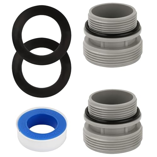 CHIHOLEN 4560 Poolschlauch Adapter, 2er Set Poolschlauch Verbinder mit Dichtung, für 40 mm auf 1 1/2 Zoll Schlauch für Intex, Coleman Filterpumpen von CHIHOLEN