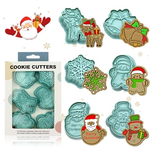 CHIHOLEN 6 Stück Ausstechformen Weihnachten, 3D Kunststoff Ausstechform Weihnachten, Plätzchen Ausstecher Weihnachten, Keksausstecher für Tortendeko Kekse Backen CHIHOLEN 6 Stück Ausstechformen Weihnachten, 3D Kunststoff Ausstechform Weihnachten, Plätzchen Ausstecher Weihnachten, Keksausstecher für Tortendeko Kekse Backen von CHIHOLEN