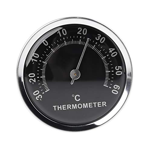 CHIHUOBANG Rundes Mini-Auto-Thermometer, analog, 58 mm, mechanisches Thermometer für drinnen und draußen, mit Klebestreifen von CHIHUOBANG