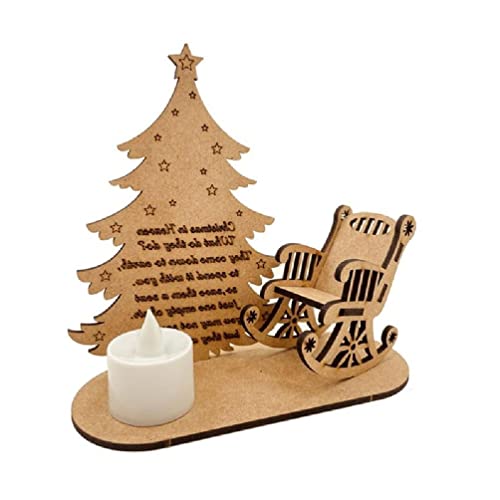 CHIHUOBANG Weihnachten Holz Ornament Stuhl Kerzenlicht Ornament für Himmel Erinnerungsgeschenk Weihnachten im Himmel Erinnerungsverzierung von CHIHUOBANG