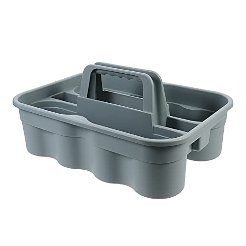 CHILDWEET 1Stk Reinigungskorb Putzeimer mit Griffen Abtropfkorb Reinigungswerkzeuge Körbe Müll Obst aufbewahrungsdose storage boxes Korb mit mehreren Fächern Werkzeug-Organizer Plastik Grey von CHILDWEET
