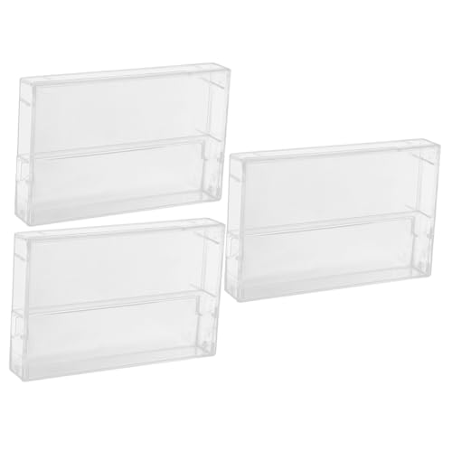 CHILDWEET 3 Stück Transparente Kassettenschutzhüllen aus Robustem Kunststoff Klare Aufbewahrungsboxen für Audiokassetten Stilvolle und Schützende Organizer mit Deckel für Sammler und Djs von CHILDWEET