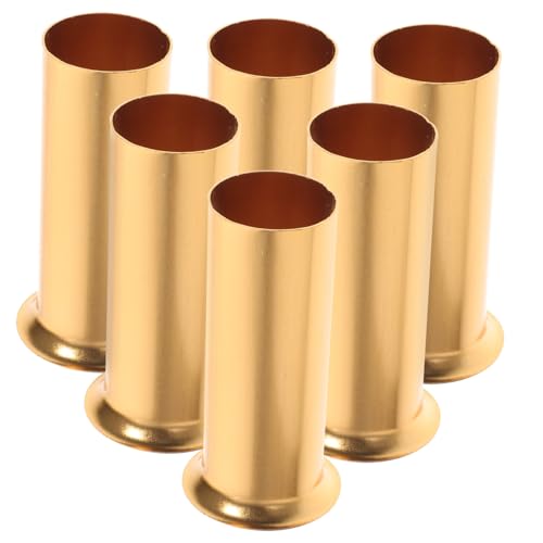 CHILDWEET 6 Stück Teiliges Kronleuchter Ersatzteile Kerzenhülsen aus Metall Stabile Einfache Montage für Kerzenleuchter und Kristalllampen Langlebige Lampenfassung Abdeckungen in Goldfarben von CHILDWEET