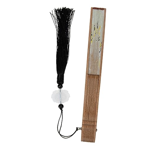CHILDWEET Eleganter Faltbarer Seidenfächer mit Klassischem Chinesischem Muster Leichter Handfächer Tragbarer Vintage Fächer für Hanfu Bühnenauftritte und Dekoration von CHILDWEET