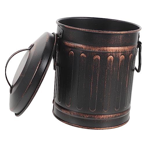 CHILDWEET Kaminascheeimer Aus Eisen Mit Deckel Zum Aufbewahren Von Kaminasche Kompakter Metalleimer Für Heiße Asche Großer Fassungsvermögen von CHILDWEET