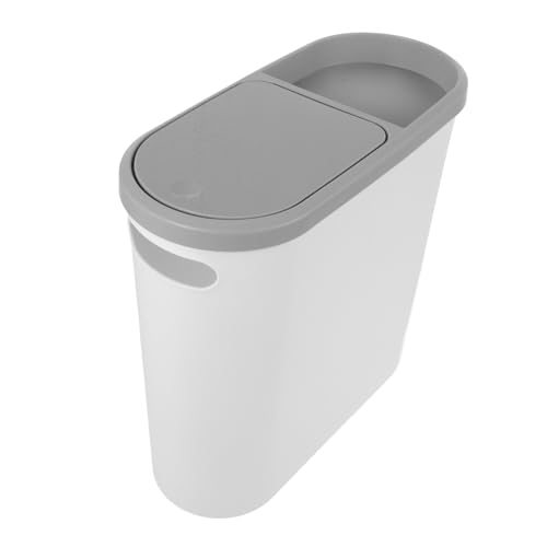 CHILDWEET Slim Garbage Can Mit Druckdeckel Abfalleimer Für Küche Badezimmer Und Enge Räume Praktischer Mülleimer Bruchsicher Und Langlebig Für Papierhandtücher Und Abfälle von CHILDWEET