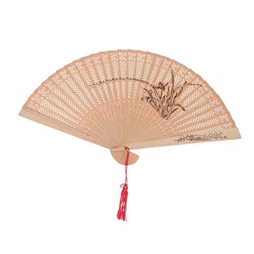 CHILDWEET Sandelholzfächer Antike Faltfächer Hohle Handfächer Aus Sandelholz Klassischer Chinesischer Fächer Elegantes Sommer-dekorations-accessoire von CHILDWEET