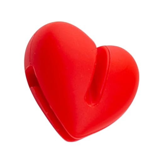 CHILDWEET Silikon Thermometerhalter Clip Herzform für Topf Kanten Stabiler Temperaturfühlerhalter zum Zuckerkochen Grillen Milch Kaffee Platzsparend und Einfach zu Befestigen von CHILDWEET